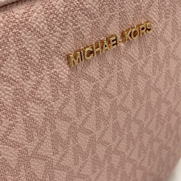MICHAEL KORS Jet Set Travel Medium Logo Crossbody Bag DARK POWDER BLUSH COLOR - Picture 10 of 16